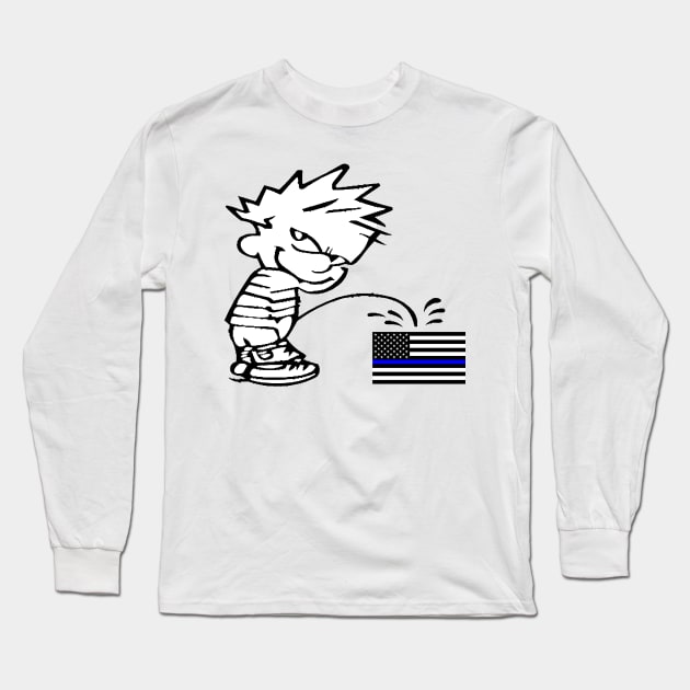Calvin Blue Lives Matter Long Sleeve T-Shirt by RevolutionToday